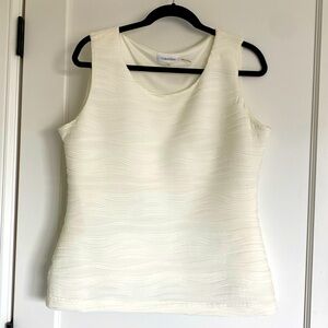 CALVIN KLEIN sleeveless cream top PXL textured, lined